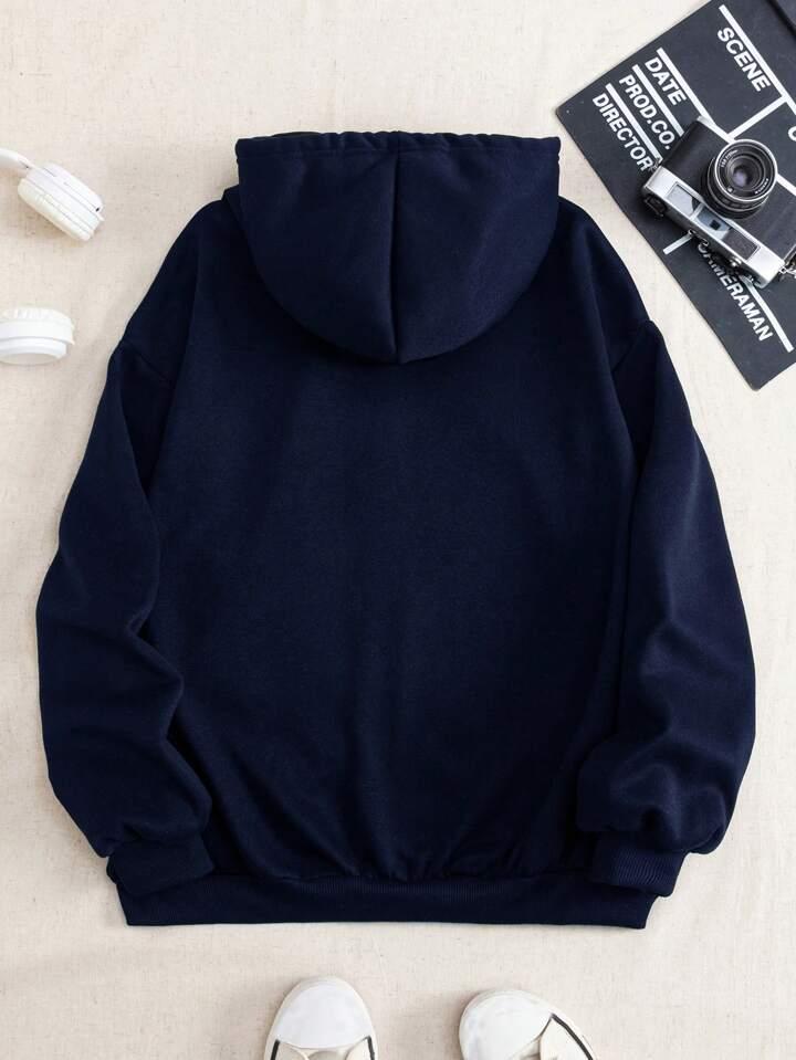 MENS COZY FLEECE PLAIN HOODIE COMFORTABLE TO WEAR